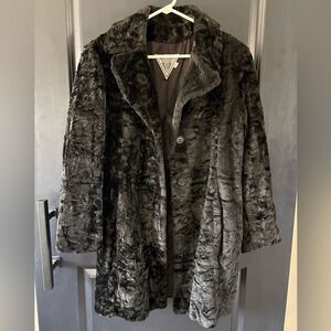 Vintage Marvin Richards Faux Fur Coat | Women’s Medium | Plush Black Winter Coat
